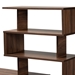 Baxton Studio Foster Modern and Contemporary Walnut Brown Finished Wood Storage Desk with Shelves - BSOSESD8014WI-Columbia-Desk