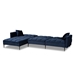 Baxton Studio Galena Contemporary Glam and Luxe Navy Blue Velvet Fabric Upholstered and Black Metal Sectional Sofa with Left Facing Chaise - BSORDS-S0019L-Navy Blue Velvet/Black-LFC