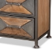 Baxton Studio Laurel Rustic Industrial Antique Grey Finished Metal and Whitewashed Oak Brown Finished Wood 5-Drawer Accent Storage Cabinet - BSOAM19134-Oak/Grey-5DW-Cabinet