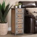 Baxton Studio Laurel Rustic Industrial Antique Grey Finished Metal and Whitewashed Oak Brown Finished Wood 5-Drawer Accent Storage Cabinet - BSOAM19134-Oak/Grey-5DW-Cabinet