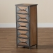 Baxton Studio Laurel Rustic Industrial Antique Grey Finished Metal and Whitewashed Oak Brown Finished Wood 5-Drawer Accent Storage Cabinet - BSOAM19134-Oak/Grey-5DW-Cabinet