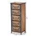 Baxton Studio Laurel Rustic Industrial Antique Grey Finished Metal and Whitewashed Oak Brown Finished Wood 5-Drawer Accent Storage Cabinet - BSOAM19134-Oak/Grey-5DW-Cabinet