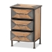 Baxton Studio Laurel Rustic Industrial Antique Grey Finished Metal and Whitewashed Oak Brown Finished Wood 3-Drawer End Table - BSOAM19135-Oak/Grey-ET