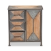 Baxton Studio Laurel Rustic Industrial Antique Grey Finished Metal and Whitewashed Oak Brown Finished Wood 3-Drawer Accent Storage Cabinet - BSOAM19136-Oak/Grey-Cabinet