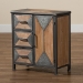 Baxton Studio Laurel Rustic Industrial Antique Grey Finished Metal and Whitewashed Oak Brown Finished Wood 3-Drawer Accent Storage Cabinet - BSOAM19136-Oak/Grey-Cabinet