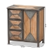 Baxton Studio Laurel Rustic Industrial Antique Grey Finished Metal and Whitewashed Oak Brown Finished Wood 3-Drawer Accent Storage Cabinet - BSOAM19136-Oak/Grey-Cabinet