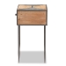 Baxton Studio Laurel Rustic Industrial Antique Grey Finished Metal and Whitewashed Oak Brown Finished Wood 1-Drawer End Table - BSOAM19137-Oak/Grey-ET