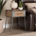 Baxton Studio Laurel Rustic Industrial Antique Grey Finished Metal and Whitewashed Oak Brown Finished Wood 1-Drawer End Table - BSOAM19137-Oak/Grey-ET