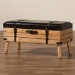 Baxton Studio Amena Rustic Transitional Dark Brown PU Leather Upholstered and Oak Finished Wood Large Storage Ottoman - BSODE03A-5282-Brown-Otto-Large