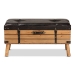 Baxton Studio Amena Rustic Transitional Dark Brown PU Leather Upholstered and Oak Finished Wood Large Storage Ottoman - BSODE03A-5282-Brown-Otto-Large