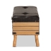 Baxton Studio Amena Rustic Transitional Dark Brown PU Leather Upholstered and Oak Finished Wood Large Storage Ottoman - BSODE03A-5282-Brown-Otto-Large