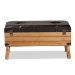 Baxton Studio Amena Rustic Transitional Dark Brown PU Leather Upholstered and Oak Finished Wood Large Storage Ottoman - BSODE03A-5282-Brown-Otto-Large