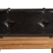 Baxton Studio Amena Rustic Transitional Dark Brown PU Leather Upholstered and Oak Finished Wood Large Storage Ottoman - BSODE03A-5282-Brown-Otto-Large