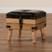 Baxton Studio Amena Rustic Transitional Dark Brown PU Leather Upholstered and Oak Finished Wood Small Storage Ottoman - BSODE03A-5282-Brown-Otto-Small