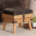 Baxton Studio Amena Rustic Transitional Dark Brown PU Leather Upholstered and Oak Finished Wood Small Storage Ottoman - BSODE03A-5282-Brown-Otto-Small