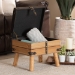 Baxton Studio Amena Rustic Transitional Dark Brown PU Leather Upholstered and Oak Finished Wood Small Storage Ottoman - BSODE03A-5282-Brown-Otto-Small