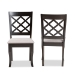 Baxton Studio Verner Modern and Contemporary Grey Fabric Upholstered and Dark Brown Finished Wood 2-Piece Dining Chair Set - BSORH330C-Grey/Dark Brown-DC-2PK