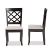 Baxton Studio Verner Modern and Contemporary Grey Fabric Upholstered and Dark Brown Finished Wood 2-Piece Dining Chair Set - BSORH330C-Grey/Dark Brown-DC-2PK