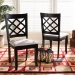 Baxton Studio Verner Modern and Contemporary Grey Fabric Upholstered and Dark Brown Finished Wood 2-Piece Dining Chair Set - BSORH330C-Grey/Dark Brown-DC-2PK