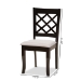Baxton Studio Verner Modern and Contemporary Grey Fabric Upholstered and Dark Brown Finished Wood 2-Piece Dining Chair Set - BSORH330C-Grey/Dark Brown-DC-2PK