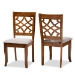 Baxton Studio Mael Modern and Contemporary Grey Fabric Upholstered and Walnut Brown Finished Wood 2-Piece Dining Chair Set