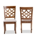 Baxton Studio Mael Modern and Contemporary Grey Fabric Upholstered and Walnut Brown Finished Wood 2-Piece Dining Chair Set - BSORH331C-Grey/Walnut-DC-2PK