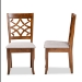 Baxton Studio Mael Modern and Contemporary Grey Fabric Upholstered and Walnut Brown Finished Wood 2-Piece Dining Chair Set - BSORH331C-Grey/Walnut-DC-2PK