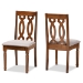 Baxton Studio Cherese Modern and Contemporary Grey Fabric Upholstered and Walnut Brown Finished Wood 2-Piece Dining Chair Set