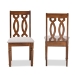 Baxton Studio Cherese Modern and Contemporary Grey Fabric Upholstered and Walnut Brown Finished Wood 2-Piece Dining Chair Set - BSORH334C-Grey/Walnut-DC-2PK