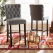Baxton Studio Daphne Modern and Contemporary Dark Grey Velvet Fabric Upholstered and Dark Brown Finished Wood 2-Piece Bar Stool Set - BSOBBT5409B-Dark Grey/Wenge-BS