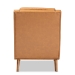 Baxton Studio Daley Modern and Contemporary Tan Faux Leather Upholstered and Walnut Brown Finished Wood Lounge Armchair - BSOBBT8056-Tan PU/Walnut-CC