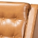 Baxton Studio Daley Modern and Contemporary Tan Faux Leather Upholstered and Walnut Brown Finished Wood Lounge Armchair - BSOBBT8056-Tan PU/Walnut-CC