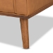 Baxton Studio Daley Modern and Contemporary Tan Faux Leather Upholstered and Walnut Brown Finished Wood Lounge Armchair - BSOBBT8056-Tan PU/Walnut-CC