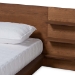 Baxton Studio Elina Modern and Contemporary Walnut Brown Finished Wood King Size Platform Storage Bed with Shelves - BSOMG-0051-Ash Walnut-King