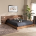 Baxton Studio Elina Modern and Contemporary Walnut Brown Finished Wood King Size Platform Storage Bed with Shelves - BSOMG-0051-Ash Walnut-King