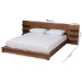 Baxton Studio Elina Modern and Contemporary Walnut Brown Finished Wood King Size Platform Storage Bed with Shelves - BSOMG-0051-Ash Walnut-King