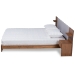 Baxton Studio Sami Modern and Contemporary Light Grey Fabric Upholstered and Walnut Brown Finished Wood Queen Size Platform Storage Bed with Built-In Nightstands - BSOMG-0052-Light Grey/Ash Walnut-Queen