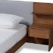 Baxton Studio Sami Modern and Contemporary Light Grey Fabric Upholstered and Walnut Brown Finished Wood Queen Size Platform Storage Bed with Built-In Nightstands - BSOMG-0052-Light Grey/Ash Walnut-Queen