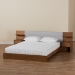 Baxton Studio Sami Modern and Contemporary Light Grey Fabric Upholstered and Walnut Brown Finished Wood Queen Size Platform Storage Bed with Built-In Nightstands - BSOMG-0052-Light Grey/Ash Walnut-Queen