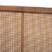 Baxton Studio Redmond Mid-Century Modern Walnut Brown Finished Wood and Synthetic Rattan Queen Size Platform Bed - BSOMG-0021-4-Walnut-Queen