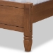 Baxton Studio Redmond Mid-Century Modern Walnut Brown Finished Wood and Synthetic Rattan Queen Size Platform Bed - BSOMG-0021-4-Walnut-Queen