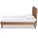 Baxton Studio Aimi Mid-Century Modern Walnut Brown Finished Wood Twin Size Platform Bed - BSOAimi-Ash Walnut-Twin