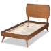 Baxton Studio Aimi Mid-Century Modern Walnut Brown Finished Wood Twin Size Platform Bed - BSOAimi-Ash Walnut-Twin