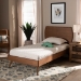 Baxton Studio Aimi Mid-Century Modern Walnut Brown Finished Wood Twin Size Platform Bed - BSOAimi-Ash Walnut-Twin