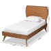 Baxton Studio Aimi Mid-Century Modern Walnut Brown Finished Wood Twin Size Platform Bed - BSOAimi-Ash Walnut-Twin