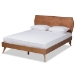 Baxton Studio Aimi Mid-Century Modern Walnut Brown Finished Wood Queen Size Platform Bed