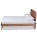 Baxton Studio Aimi Mid-Century Modern Walnut Brown Finished Wood Queen Size Platform Bed - BSOAimi-Ash Walnut-Queen