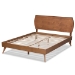 Baxton Studio Aimi Mid-Century Modern Walnut Brown Finished Wood Queen Size Platform Bed - BSOAimi-Ash Walnut-Queen