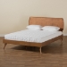 Baxton Studio Aimi Mid-Century Modern Walnut Brown Finished Wood Queen Size Platform Bed - BSOAimi-Ash Walnut-Queen