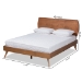 Baxton Studio Aimi Mid-Century Modern Walnut Brown Finished Wood Queen Size Platform Bed - BSOAimi-Ash Walnut-Queen